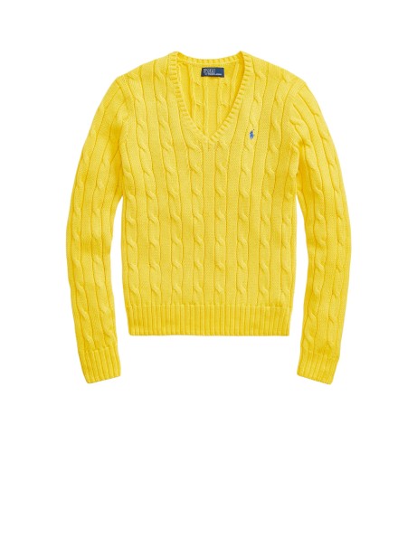 Maglione in Cotone con Scollo a V di Polo Ralph Lauren