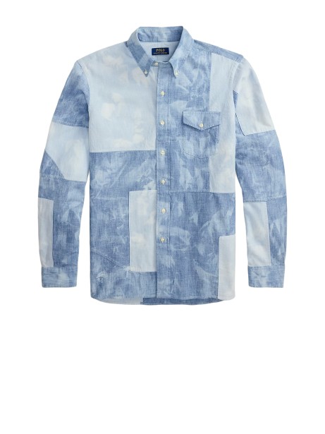 Classic Fit Patchwork Chambray Shirt