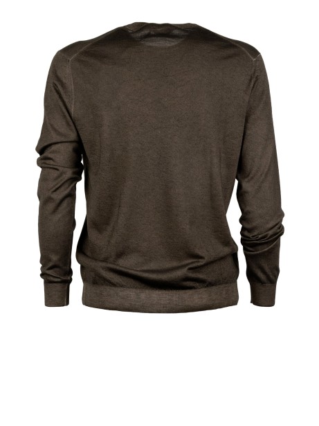 Malo Brown Wool Crew Neck Sweater 2