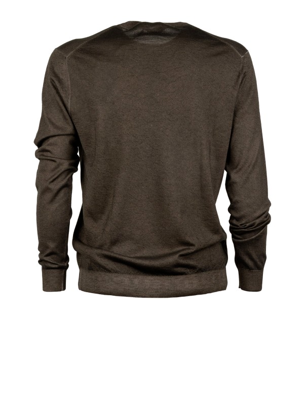 Malo Brown Wool Crew Neck Sweater