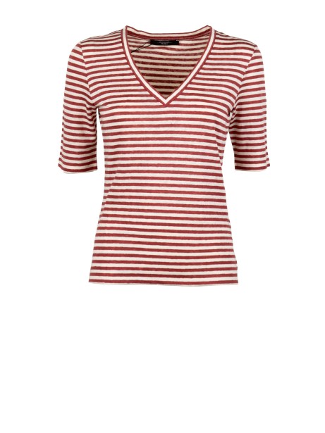 Stretch Linen Jersey V-Neck T-Shirt