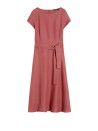 Max Mara WKDESORDIO Cherry Linen Canvas Midi Dress