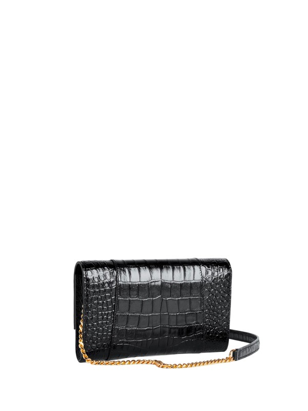 Balenciaga Hourglass Wallet on Chain in Black