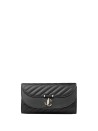 Jimmy Choo Curve Wallet with Chain - Black Quilted Biker Leather
