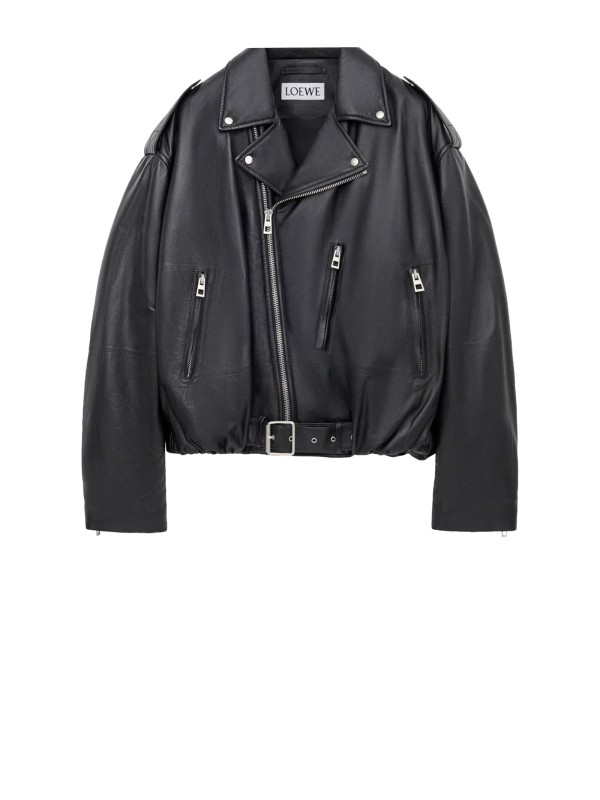 Giacca Biker in Pelle Nera LOEWE