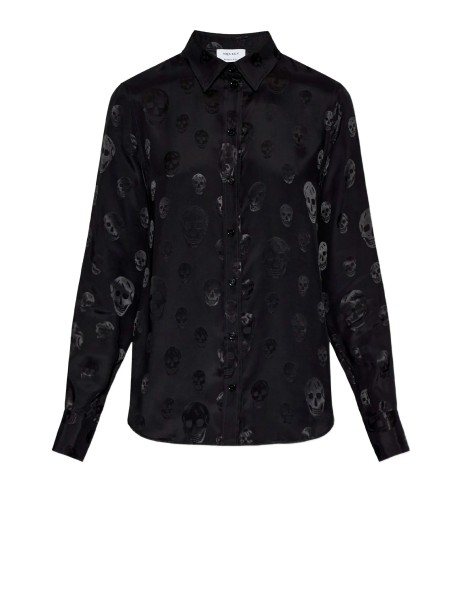 Men's Skull Print Shirt in Black