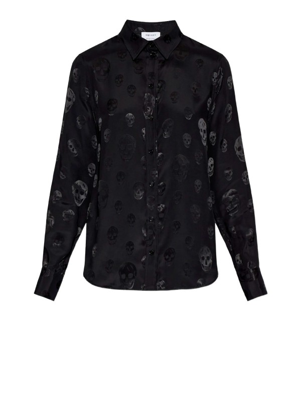 Men's Skull Print Shirt in Black | Alexander McQueen