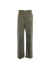 Military green trousers with pockets