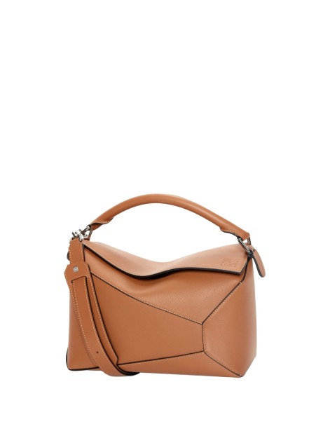 Borsa Puzzle Edge Mini in Pelle di Vitello Granata