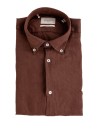 PIOMBO Tobacco Brown Linen Shirt