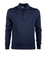 Malo Men's Blue Three-Button Polo Shirt