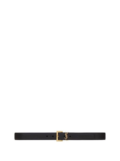 Saint Laurent Cassandre Belt with Square Buckle in Smooth Leather