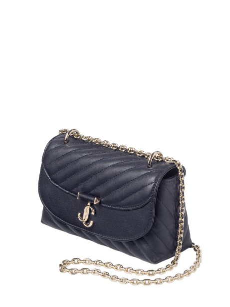 Borsa a tracolla Curve Small in pelle biker trapuntata marine