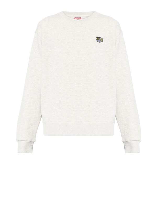 Kenzo Men's Grey Sweatshirt with Logo Application