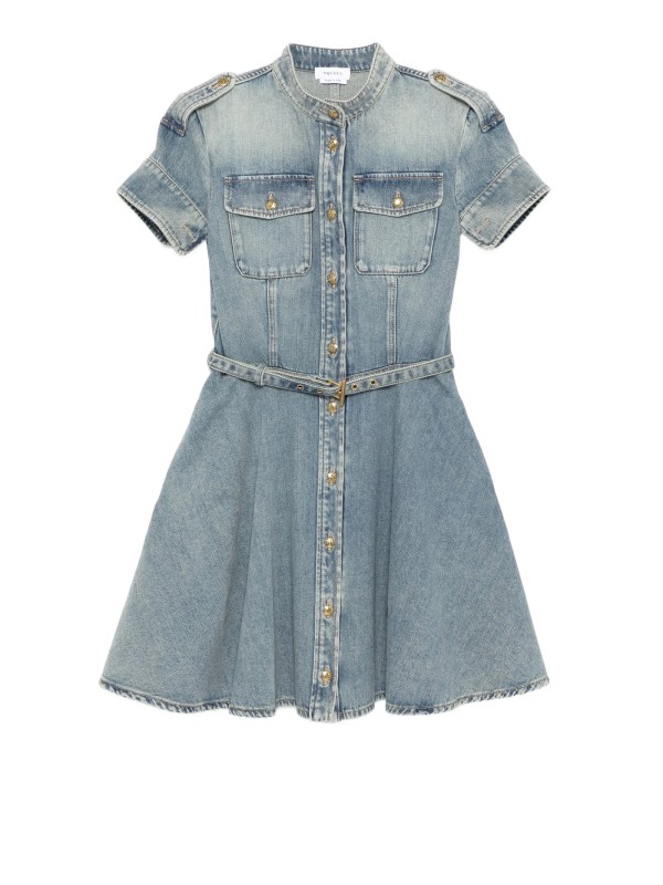 Alexander McQueen Belted Denim Mini Dress