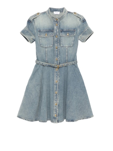 Abito Corto in Denim Blu di Alexander McQueen