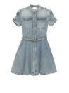 Abito Corto in Denim Blu di Alexander McQueen