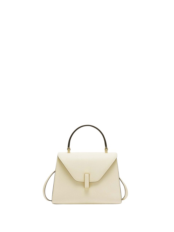 Borsa a Tracolla Iside Micro in Pelle di Vitello Bianco Pergamena