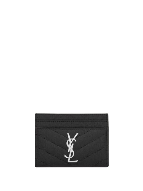 Saint Laurent Cassandre Matelassé Grain de Poudre Leather Cardholder