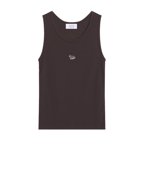 Baby Fox Ribbed Tank Top in Ganache