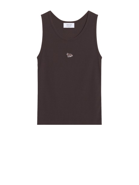 Baby Fox Ribbed Tank Top in Ganache