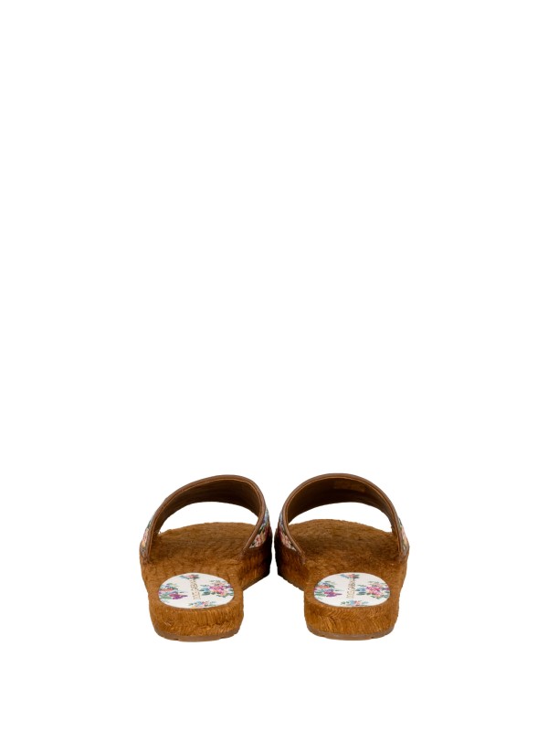 Dolce & Gabbana White Floral Espadrille Slides