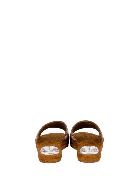 Dolce & Gabbana White Floral Espadrille Slides