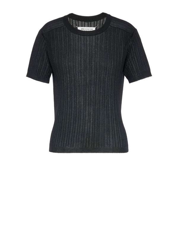 Maison Margiela Sheer Ribbed Knit Top