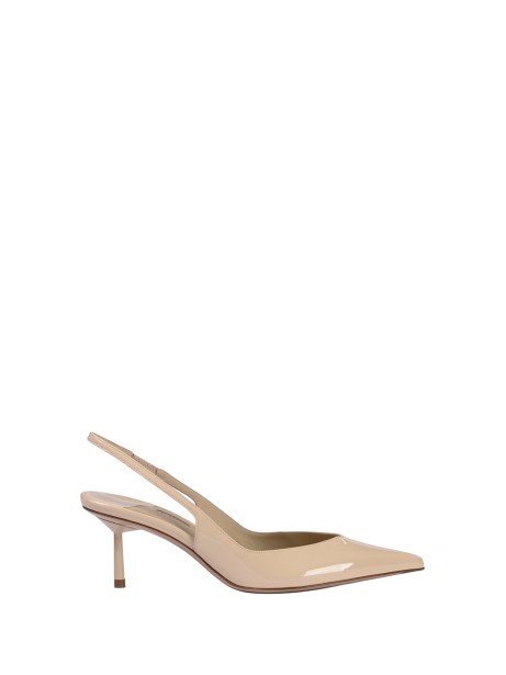 Slingback Vivienne 80 mm in vinile beige giza - Eleganza e Comfort