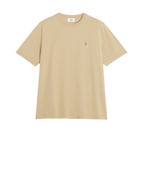 T-shirt Comfort Standing Fox Beige di Maison Kitsuné
