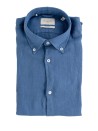 Camicia Slim Fit con Collo Spread in Twill di Lyocell Indaco