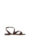 Ayla Flat: Scarpe Basse in Pelle Scamosciata Color Cioccolato