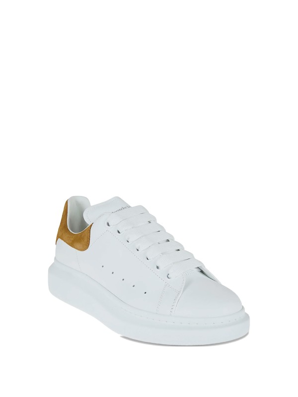 Women's Oversized Sneaker in White/Tan | Alexander McQueen