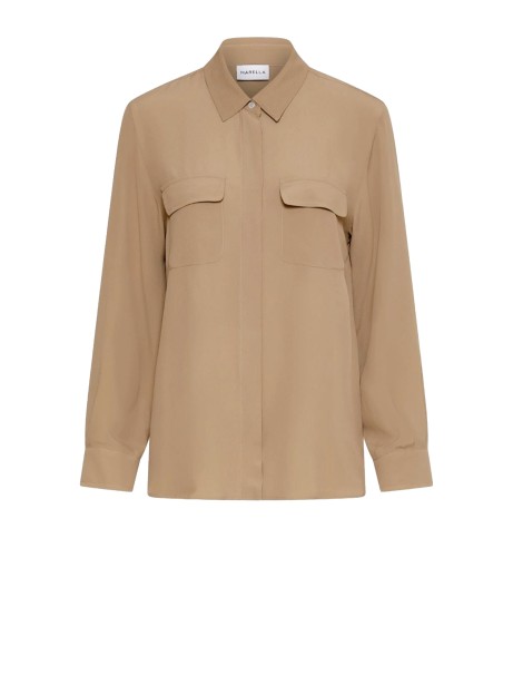 Marella Silk-Blend Crepe Shirt in Natural