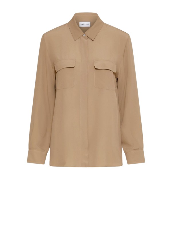 Camicia in crêpe di misto seta - NATURALE