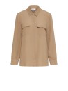 Marella Silk-Blend Crepe Shirt in Natural