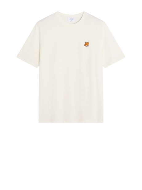 T-shirt Regular con Testa di Volpe in Cotone Organico - Giallo Pastello