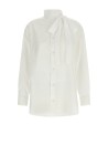 Kenzo White Lavallière Collar Embroidered Shirt