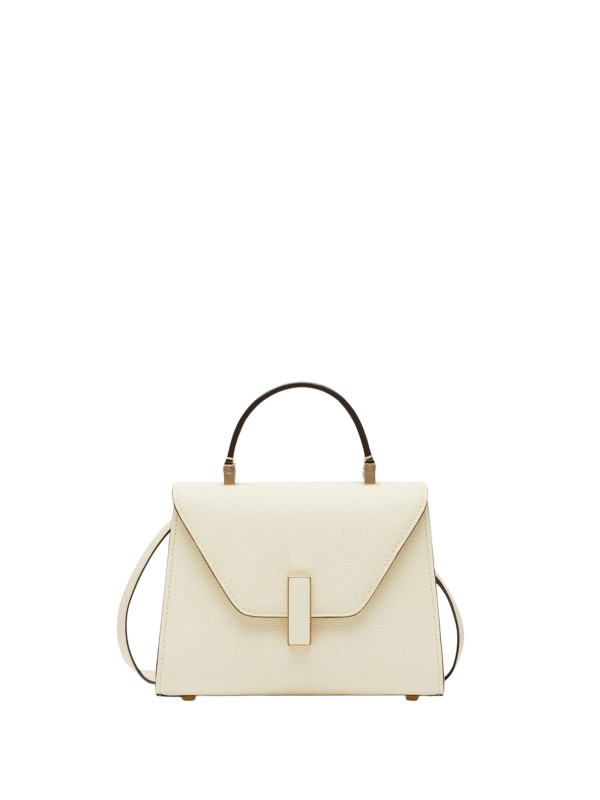 Borsa a Tracolla Iside Micro in Pelle di Vitello Bianco Pergamena
