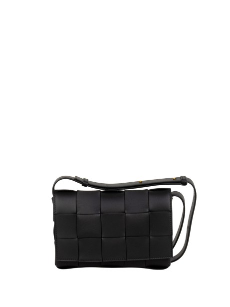 Bottega Veneta Cassette Leather Crossbody Bag in Black