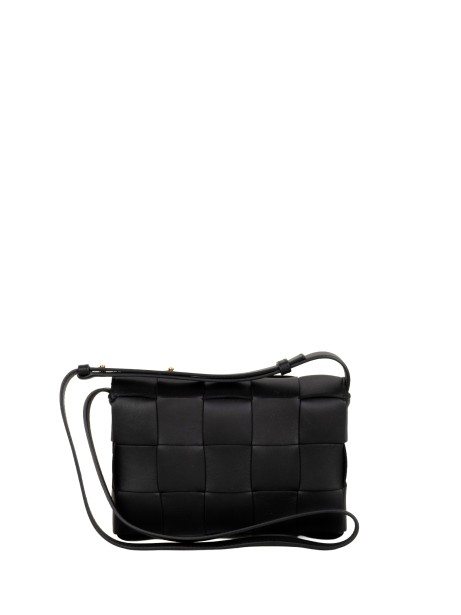 Bottega Veneta Cassette Leather Crossbody Bag in Black