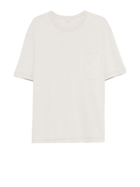 Lemaire Boxy Cotton and Linen T-Shirt with Chest Pocket
