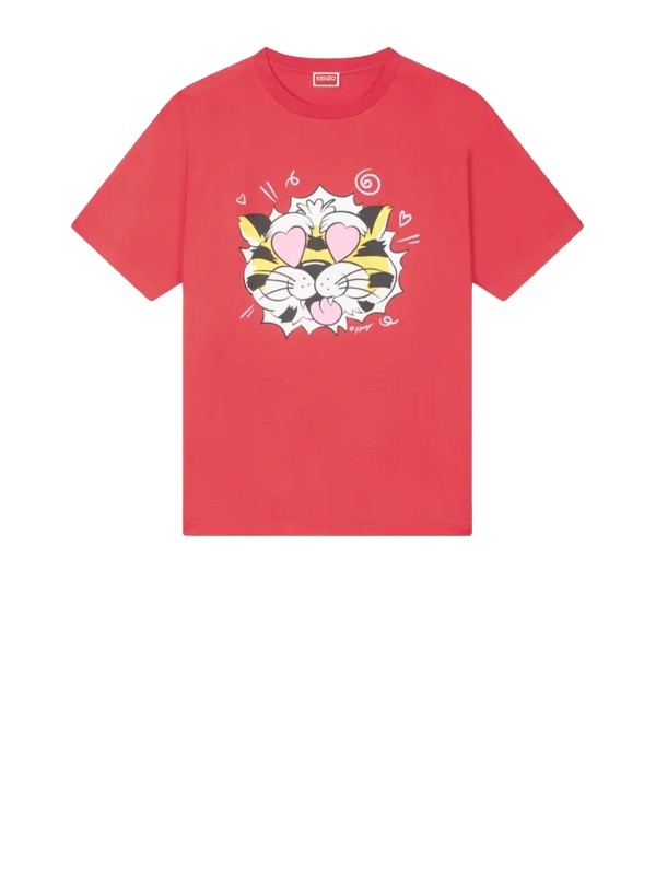 Kenzo Wild Tiger Oversized T-Shirt in Cherry