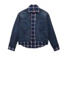 Men's Patched Shirt Jacket in Navy/Dirty Dark Blue