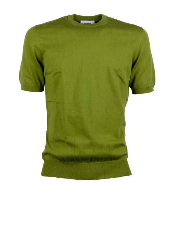 T-shirt girocollo a maniche corte in maglia Alpha Studio Army 1005