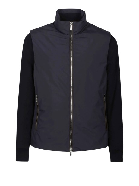 Moorer Men's Blue Zip-Up Bomber Jacket
