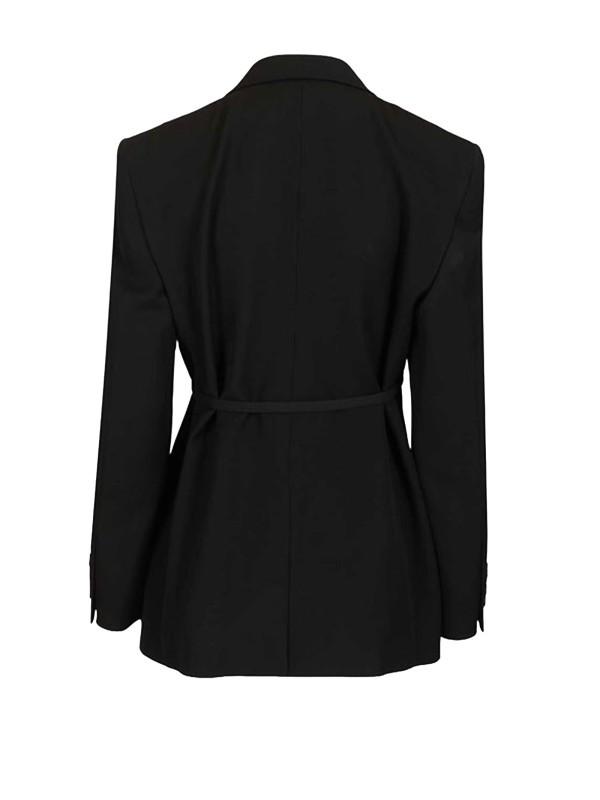 Blazer Nero con Cintura Asimmetrica di Balenciaga