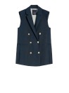 Gilet in lino blu notte Max Mara