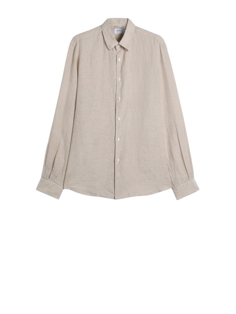 Camicia in Popeline di Cotone Leggero Beige - Aspesi