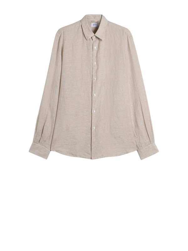 Camicia in Popeline di Cotone Leggero Beige - Aspesi